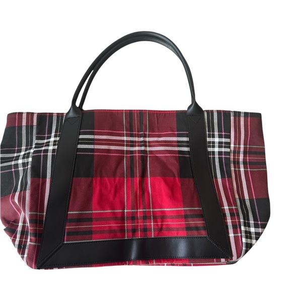 Victoria's Secret Red and Black Plaid Tote Bag NWOT - Picture 8 of 9